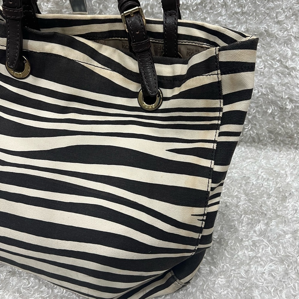 Michael Kors Mk Canvas Tote In Zebra Print - image 3